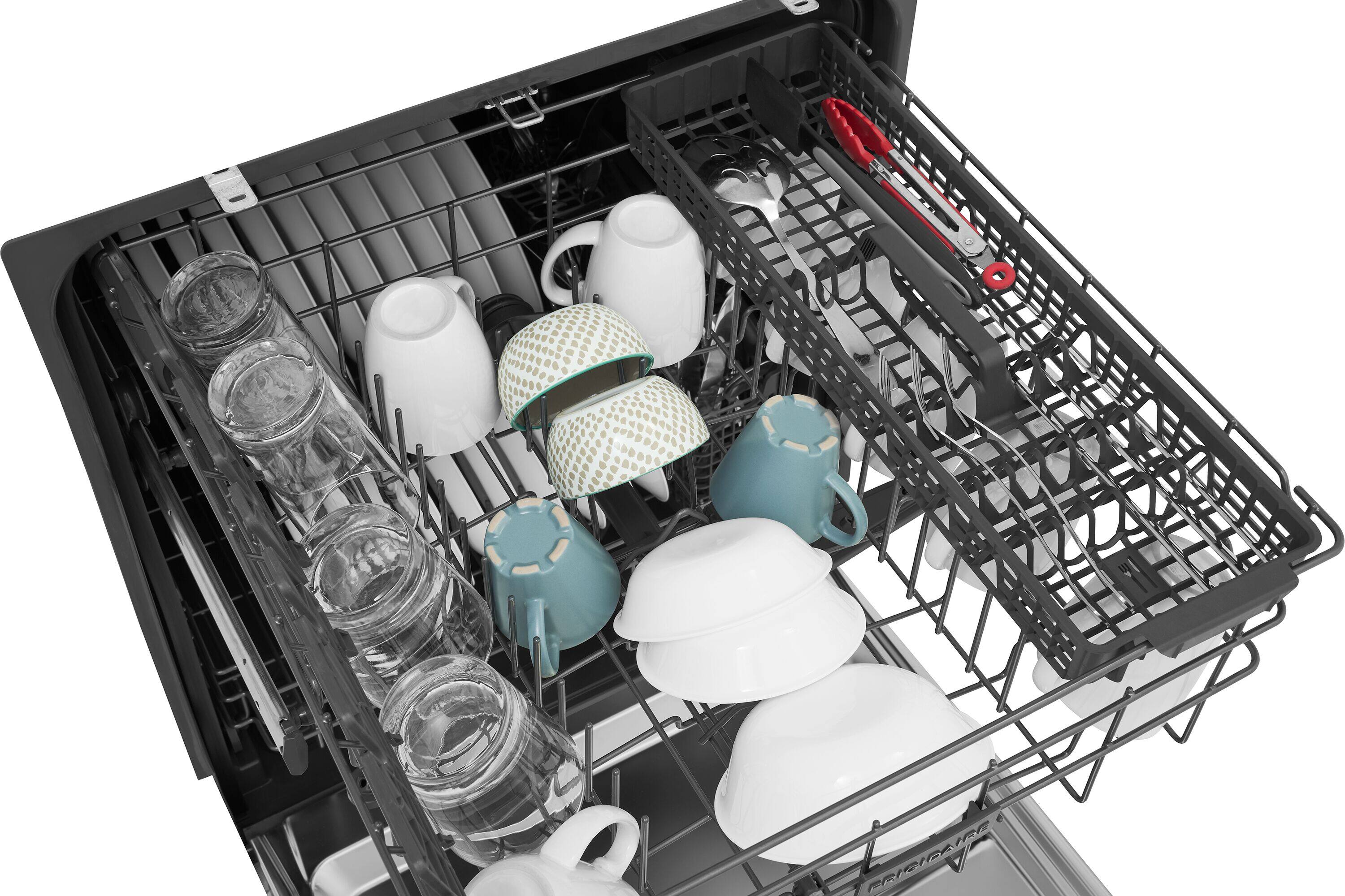 Alt View 8. Frigidaire - Gallery 24" Top Control Built-In Hybrid Tub Dishwasher with OrbitClean, Maxboost Dry, and 51 dBA - Smudge-Proof Stainless Steel.