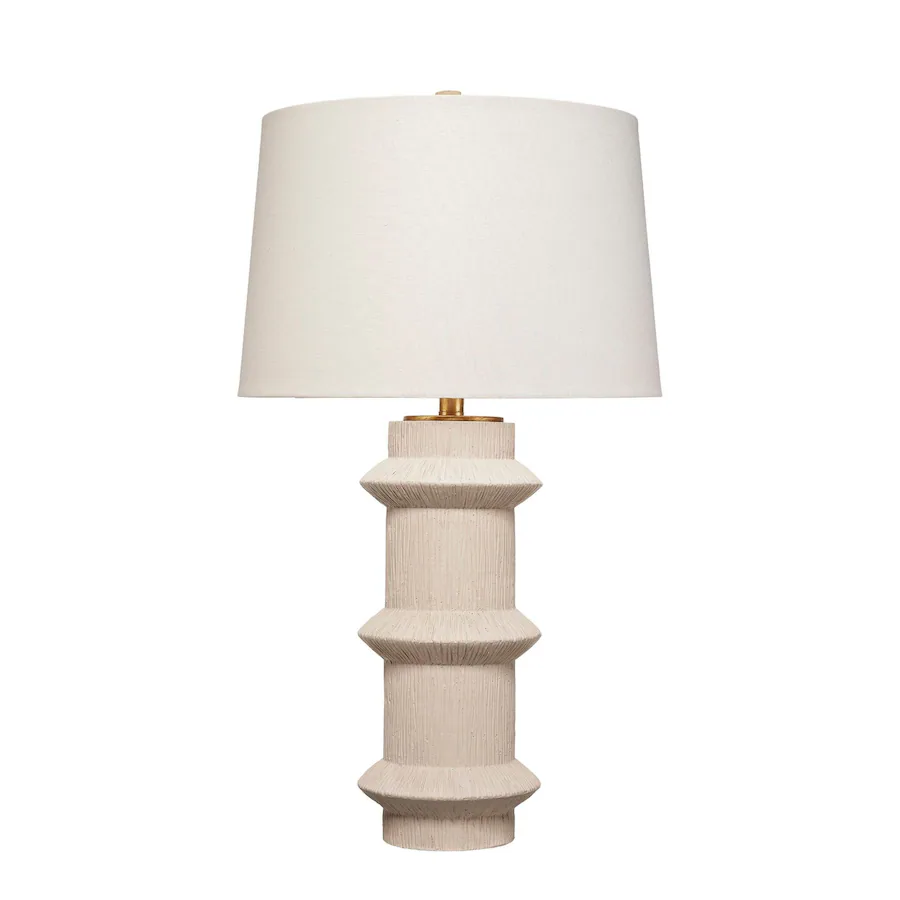Polyrein Manhattan Lane Disy Accent Table Lamp, Linen, Turned Sculptural ...