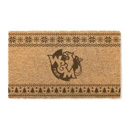 Jardine - William & Mary Tribe 18" x 30" Holiday Coir Doormat - Brown