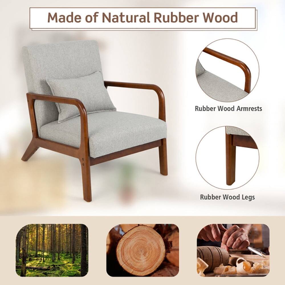 Made of Natural Rubber Wood

- Rubber Wood Armrests
- Rubber Wood Legs