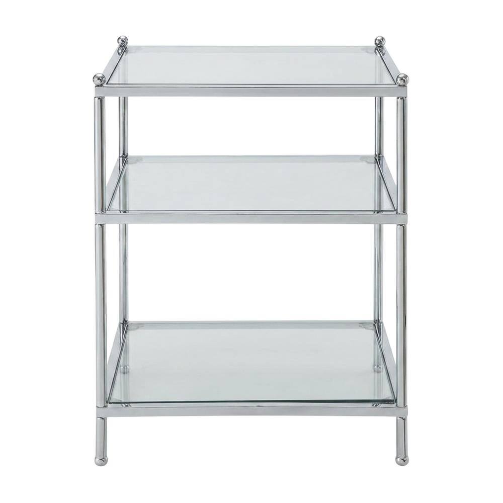 Angle. FurniFact - End Table with Modern Design and Durable Construction - Clear.