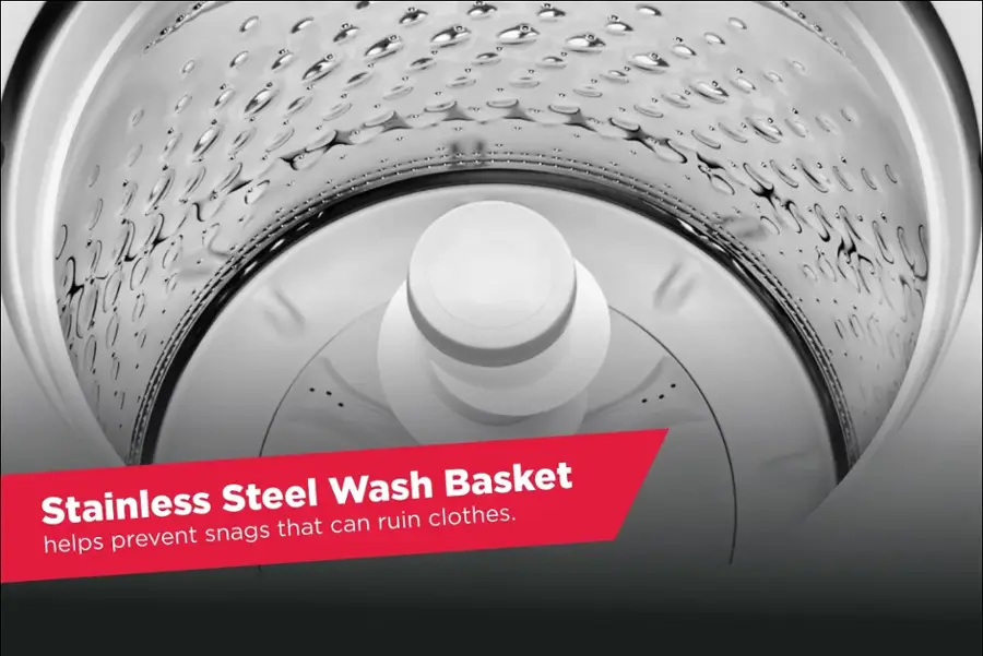Steel Wash Basket Stainless can ruin clothes. Snags that helps prevent.