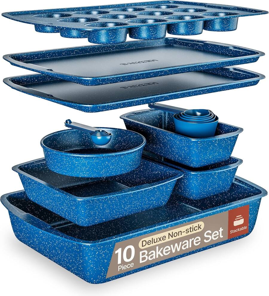 Bakken Swiss 10 Piece Nonstick Carbon Steel Bakeware Set, Oven Safe to ...