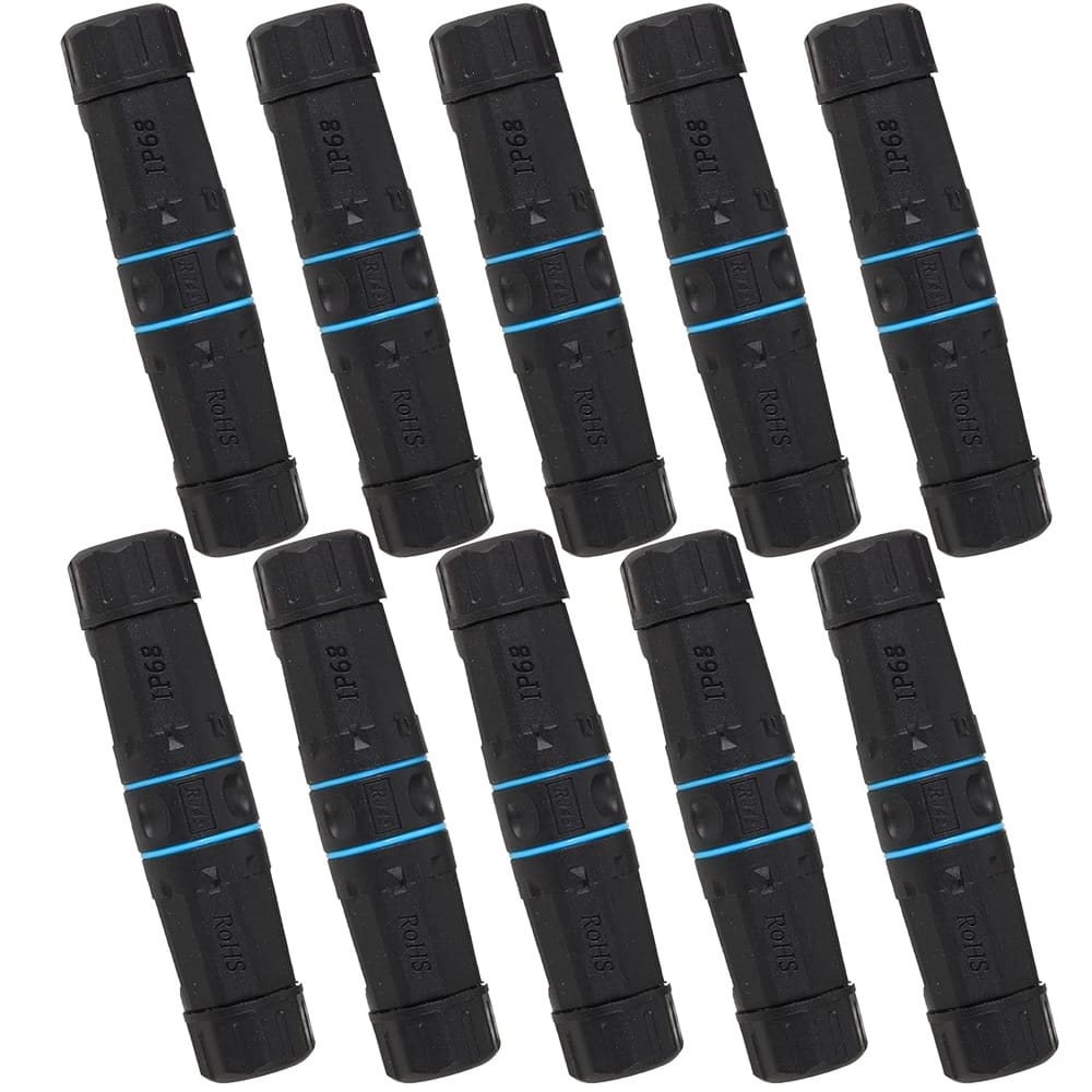 ACJPR - Shielded Waterproof RJ45 Connectors for Cat5/Cat5e/Cat6, IP67, 8P8C, Female-to-Female LAN Coupler, 10-Pack