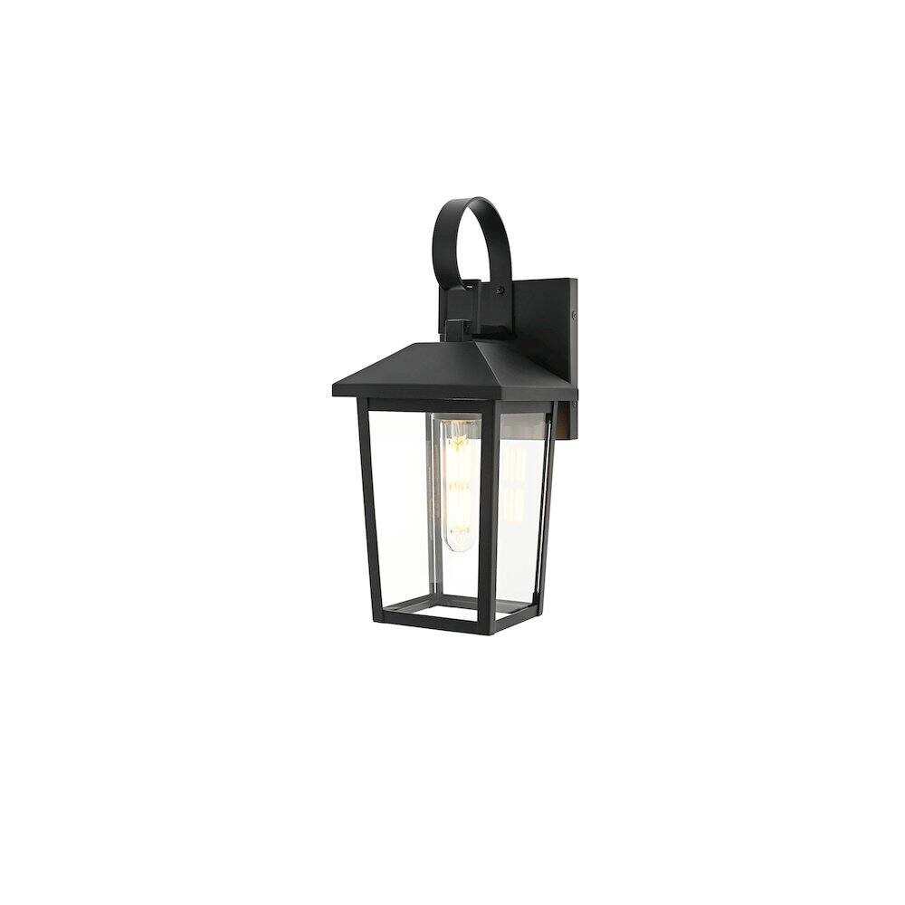 Angle. Elegant Lighting - Riggs 5.5 inch Outdoor Wall Sconce in Black - Black.
