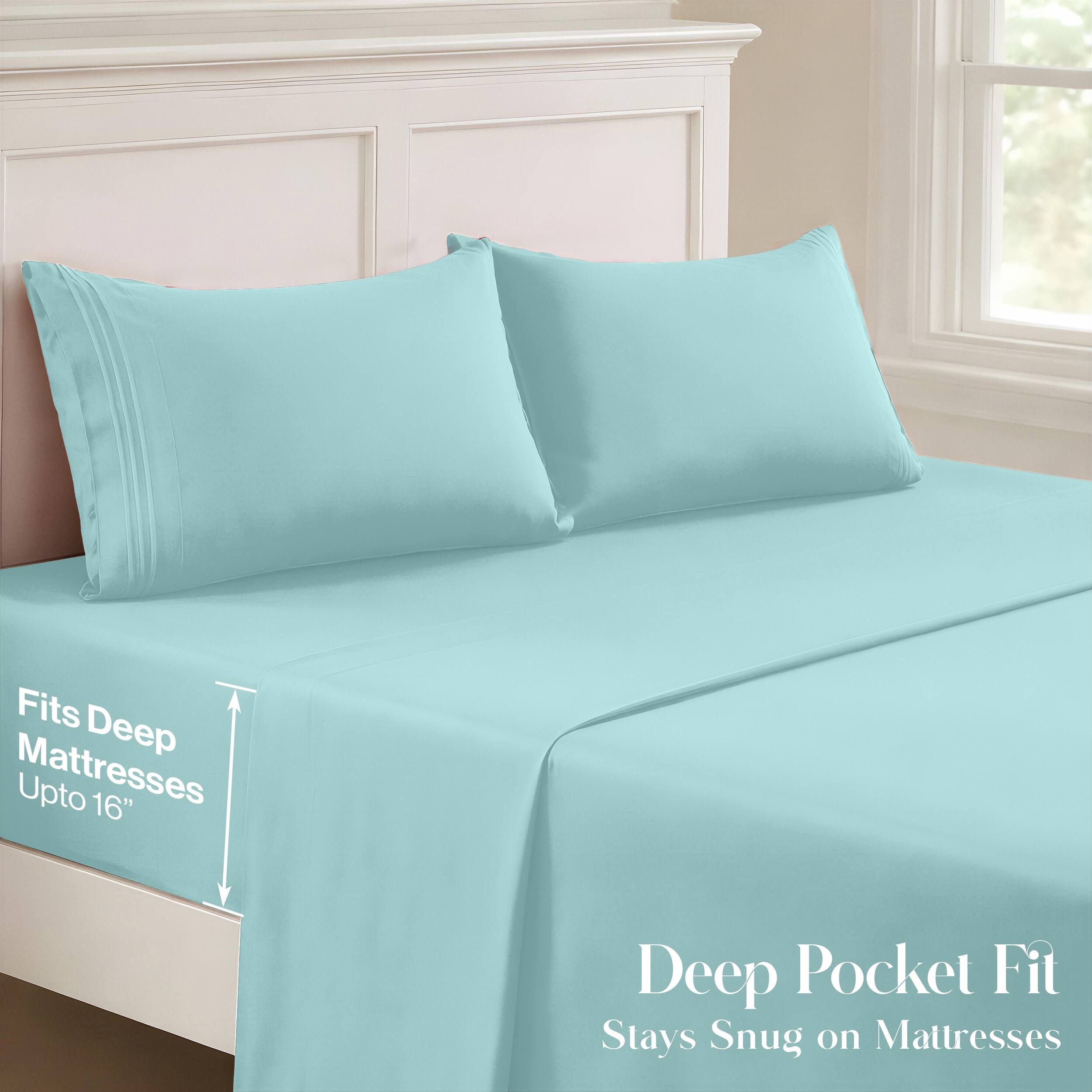 Fits Deep Mattresses Upto 16" Deep Pocket Fit Stays Snug on Mattresses
