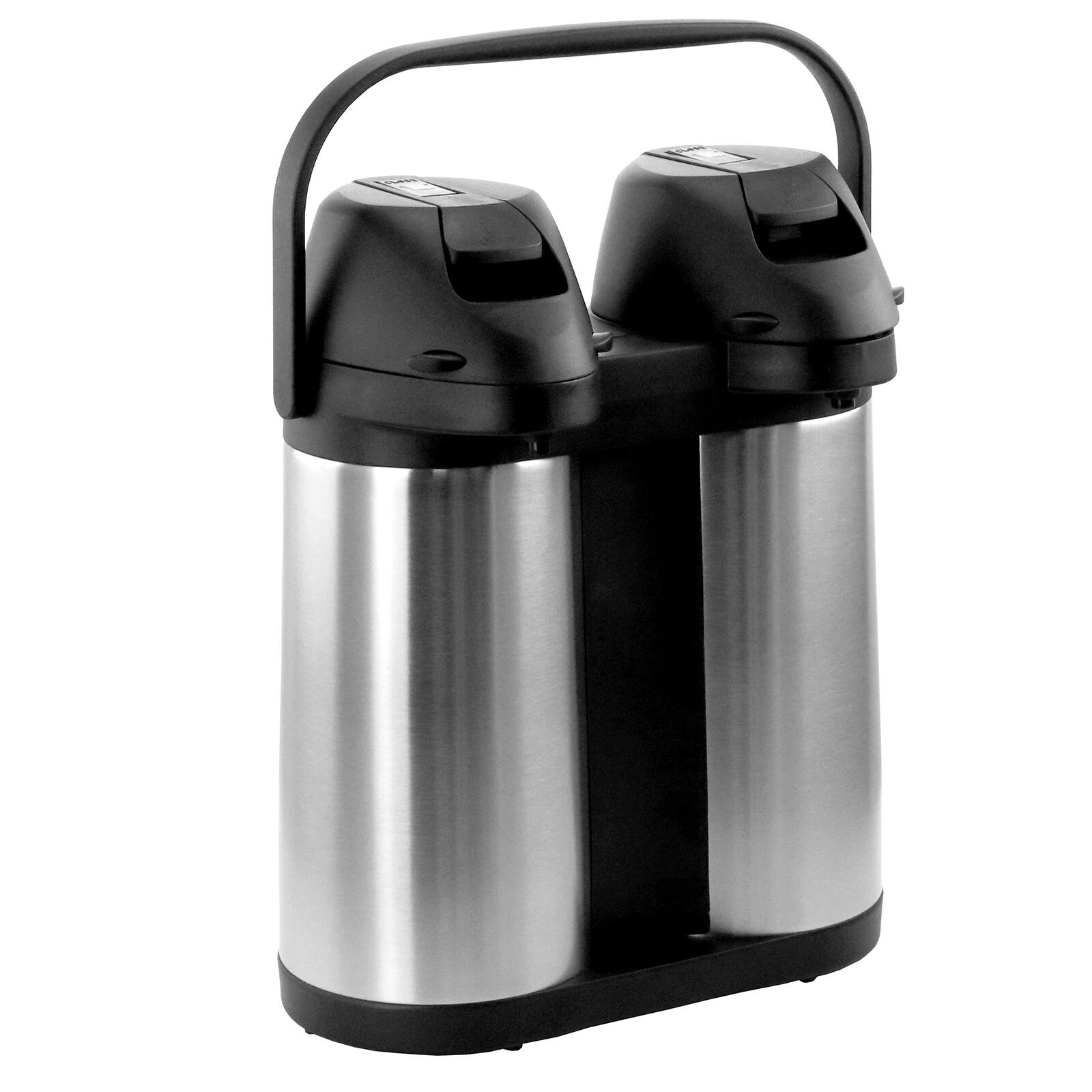 Alt View 1. MegaChef - MegaChef Dual 2 Quart Stainless Steel Airpot, Hot Water Dispenser for Coffee and Tea - Silver and Black.
