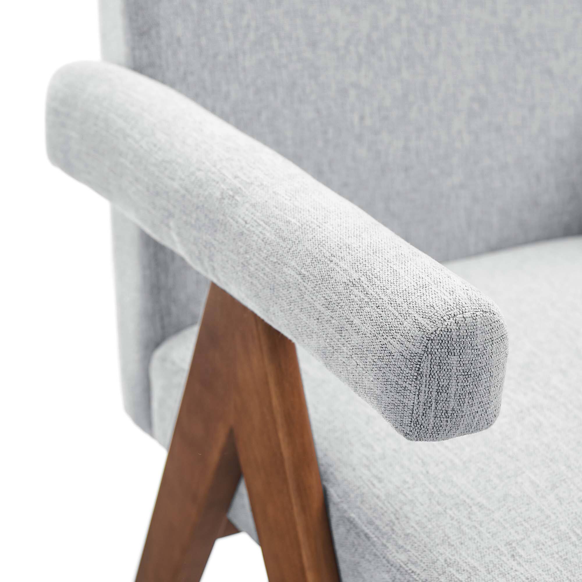 Alt View 6. Modway - Lyra Fabric Dining Room Chair Set of 2 by Modway - Light Gray Fabric.