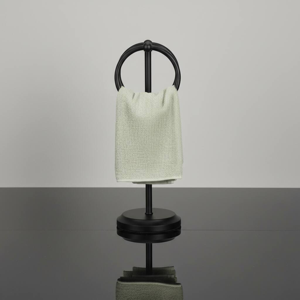 Back. J&V TEXTILES - Double Ring Design Fingertip Towel Holder.