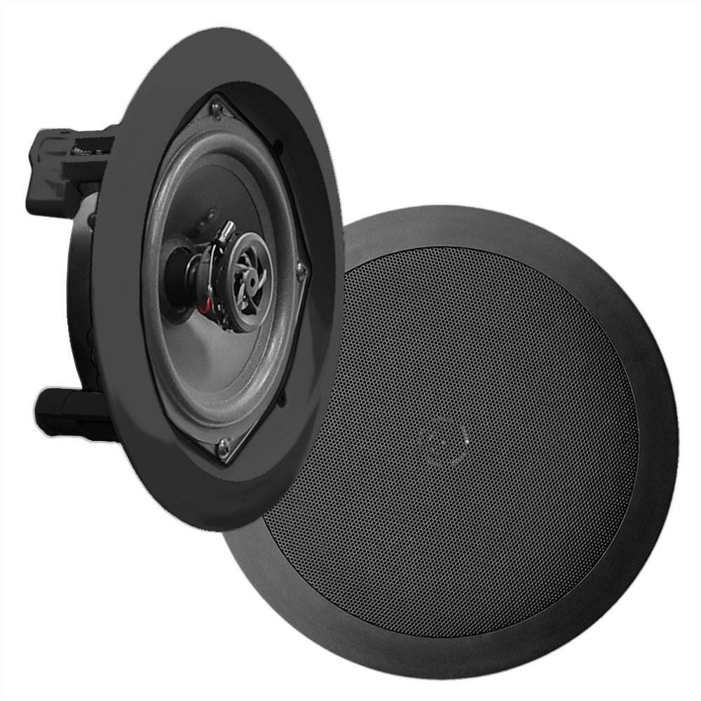 Alt View 1. Sterilite - 2) NEW Pyle PDIC81RDBK 250W 8 Inch Flush In-Wall In-Ceiling Black Speakers Pair - Black.