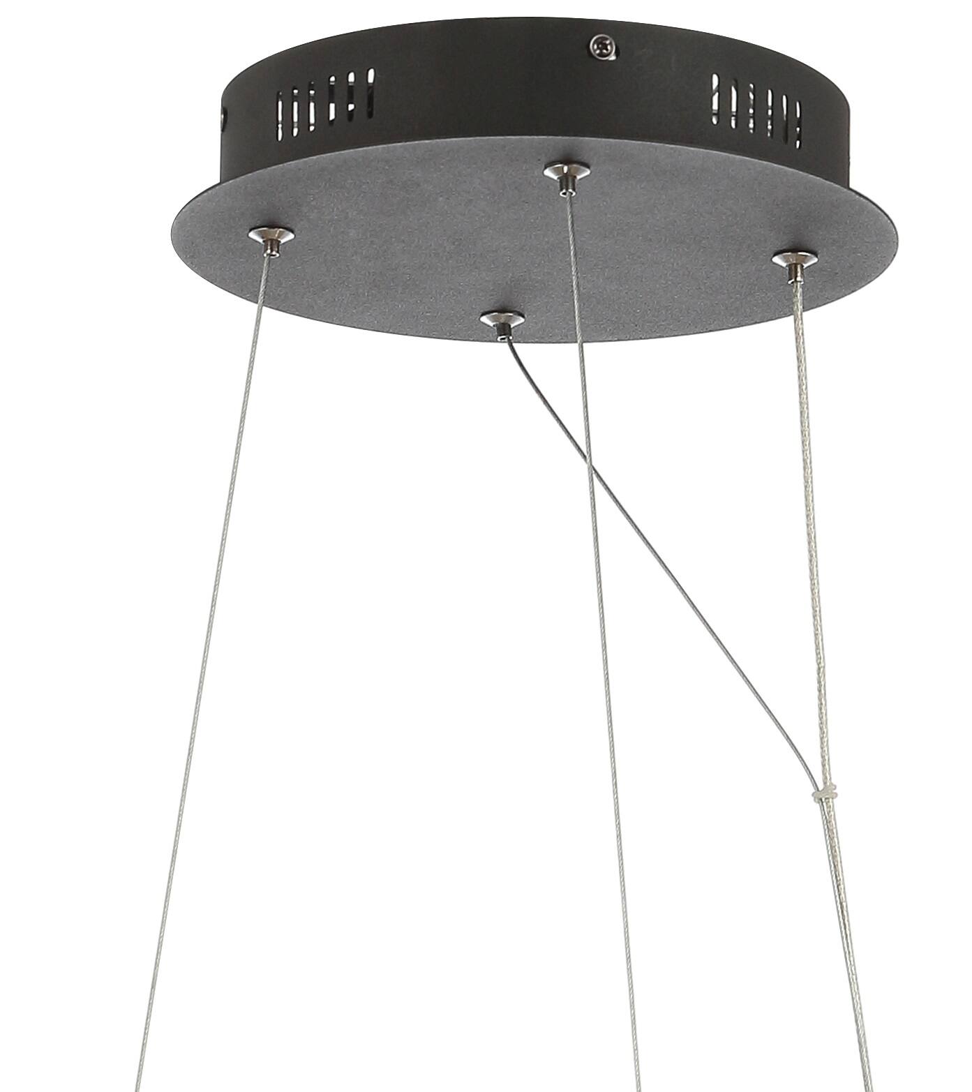 Alt View 5. Jonathan Y - Elsa 24" Adjustable Integrated LED Modern Crystal Pendant, Black/Clear - Black/Clear.