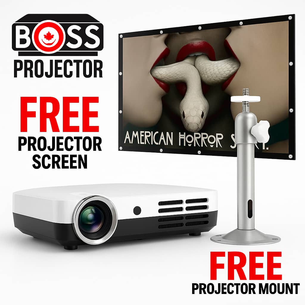 BOSS PROJECTOR
FREE PROJECTOR SCREEN
AMERICAN HORROR STORY
FREE PROJECTOR MOUNT