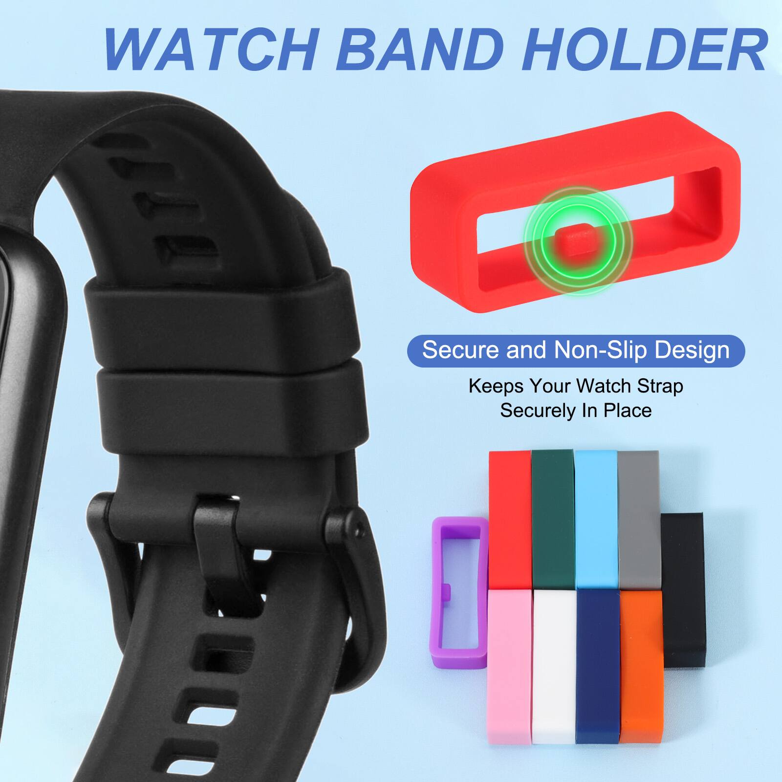 WATCH BAND HOLDER

Secure and Non-Slip Design Keeps Your Watch Strap Securely In Place
