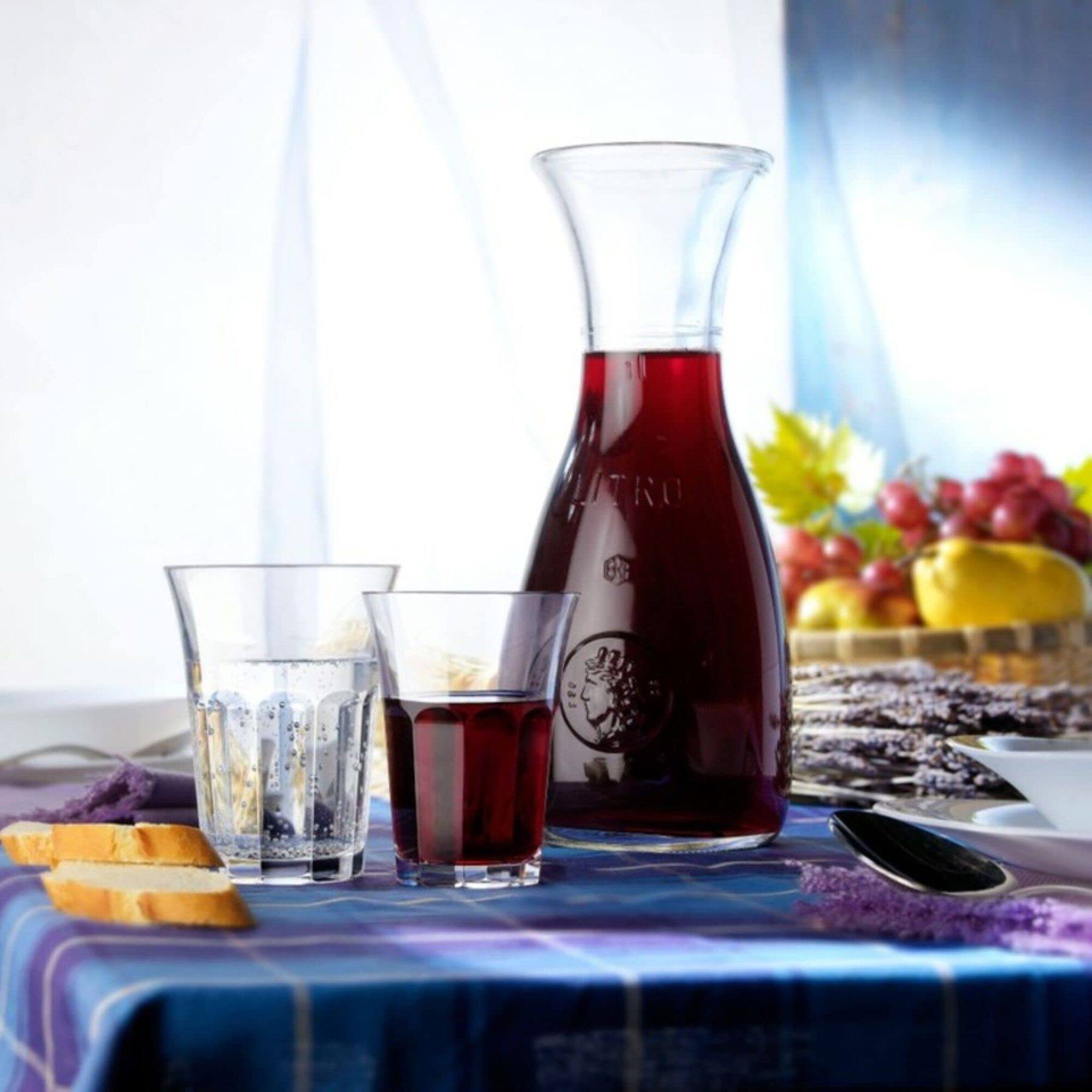 Back. Bormioli Rocco - Bormioli Rocco Misura Glass Carafe, 17 oz BPA-Free with Comfortable Handle - Clear.