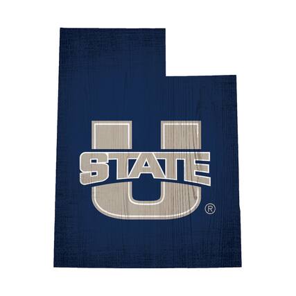 Front. Fan Creations - Utah State Aggies 12" Logo State Sign - Multicolor.