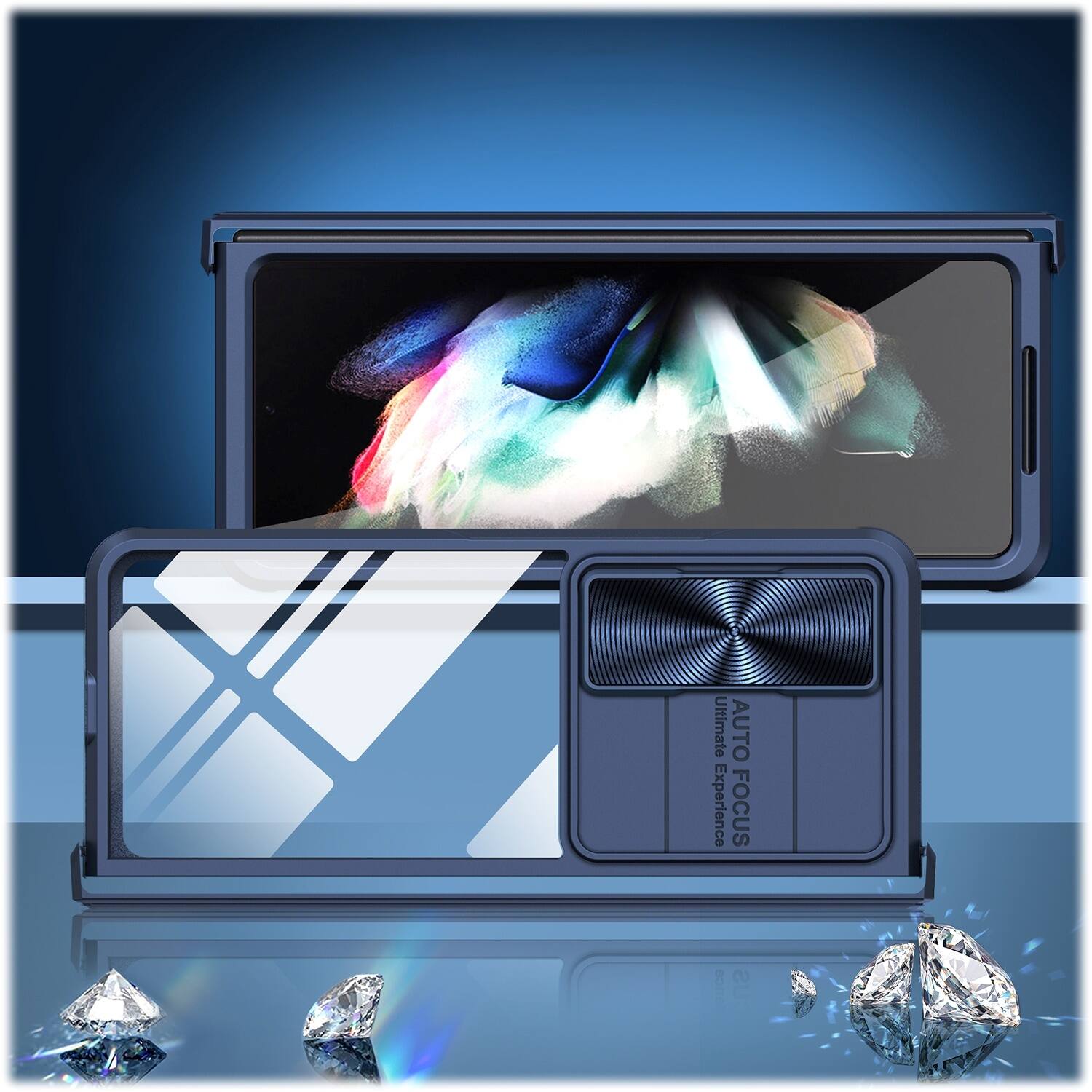 Alt View 12. SaharaCase - Full Body Case for Samsung Galaxy Z Fold4 - Blue.