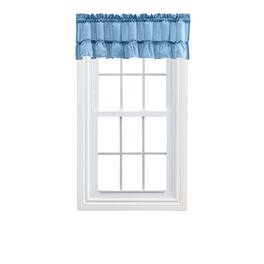 Ellis Curtain - Ellis Stacey 1.5" Rod Pocket High Quality Fabric Solid Color Window Ruffled Filler Valance 54"x13" - Slate