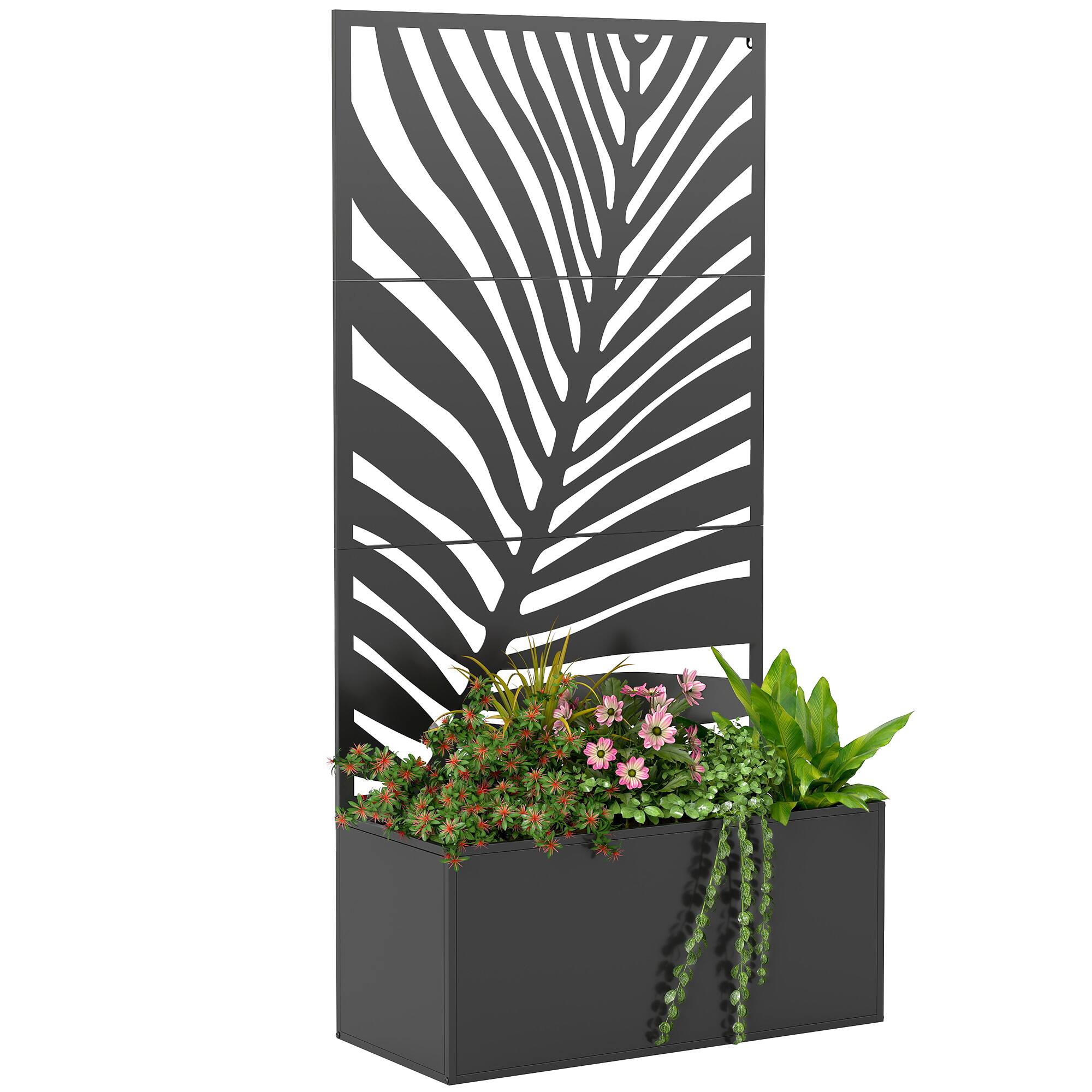 Outsunny - Planter Box with Trellis