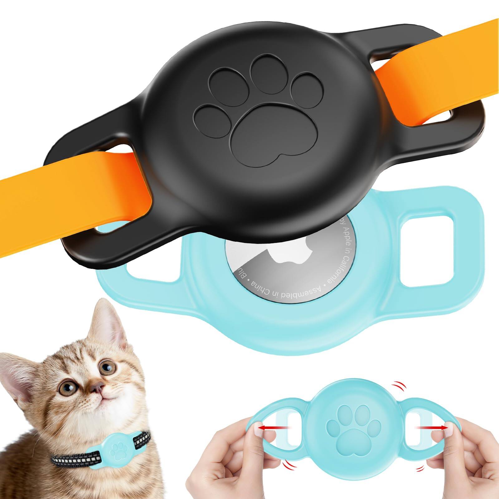 black+green-Only airtag holder