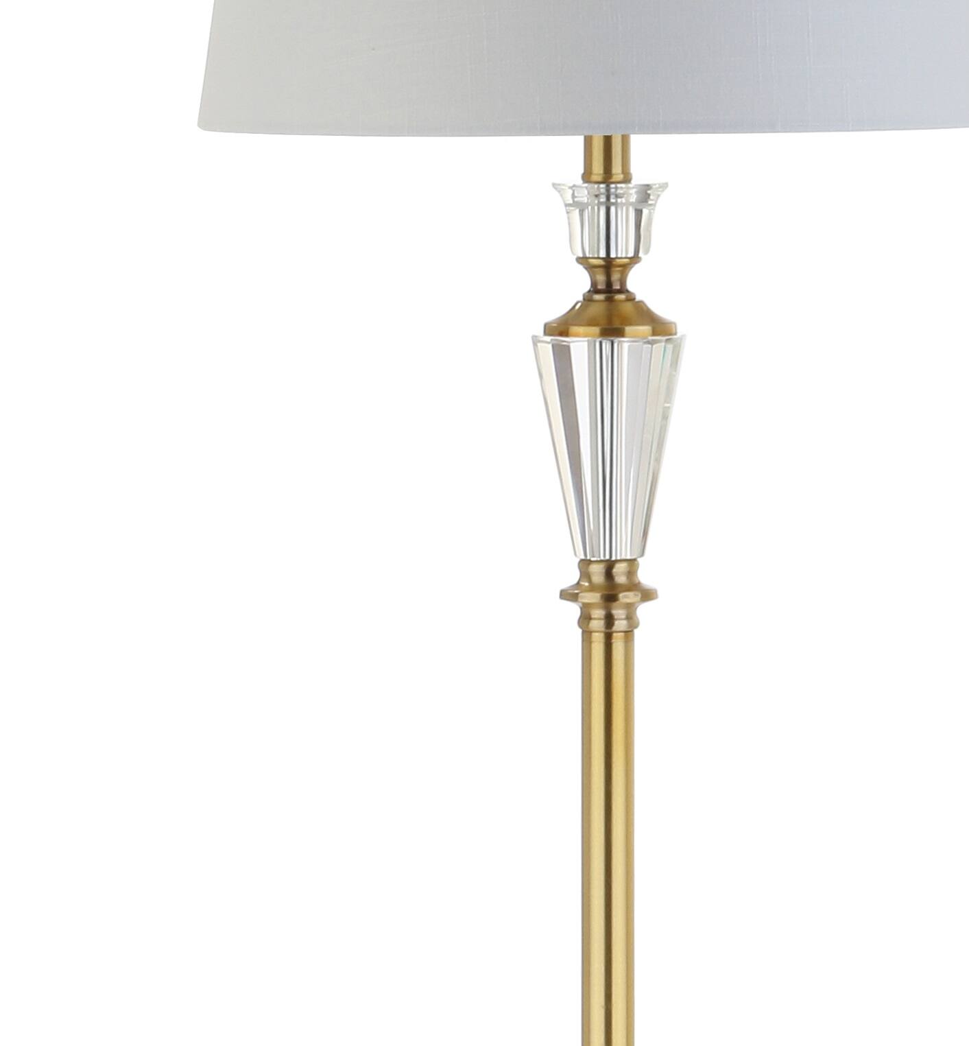Alt View 4. Jonathan Y - Acadia 61" Crystal / Metal LED Floor Lamp, Brass Gold/Clear - Brass Gold/Clear.