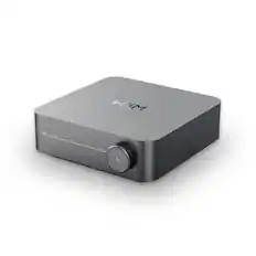 Front. WiiM - Amp Multiroom Streaming Amplifier - Class D, 60W x 2 (8 Ohms), 120W x 2 (4 Ohms) - Space Grey.