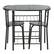 Alt View 18. Costway - 3 Pcs Dining Set 2 Chairs and Table Compact Bistro Pub Breakfast Home Kitchen Black - Black.