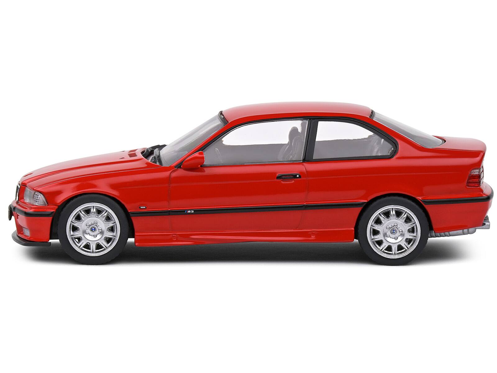 Angle. Solido - 1999 BMW E36 M3 Coupe Brilliant Red 1/43 Diecast Model Car by Solido - Red.