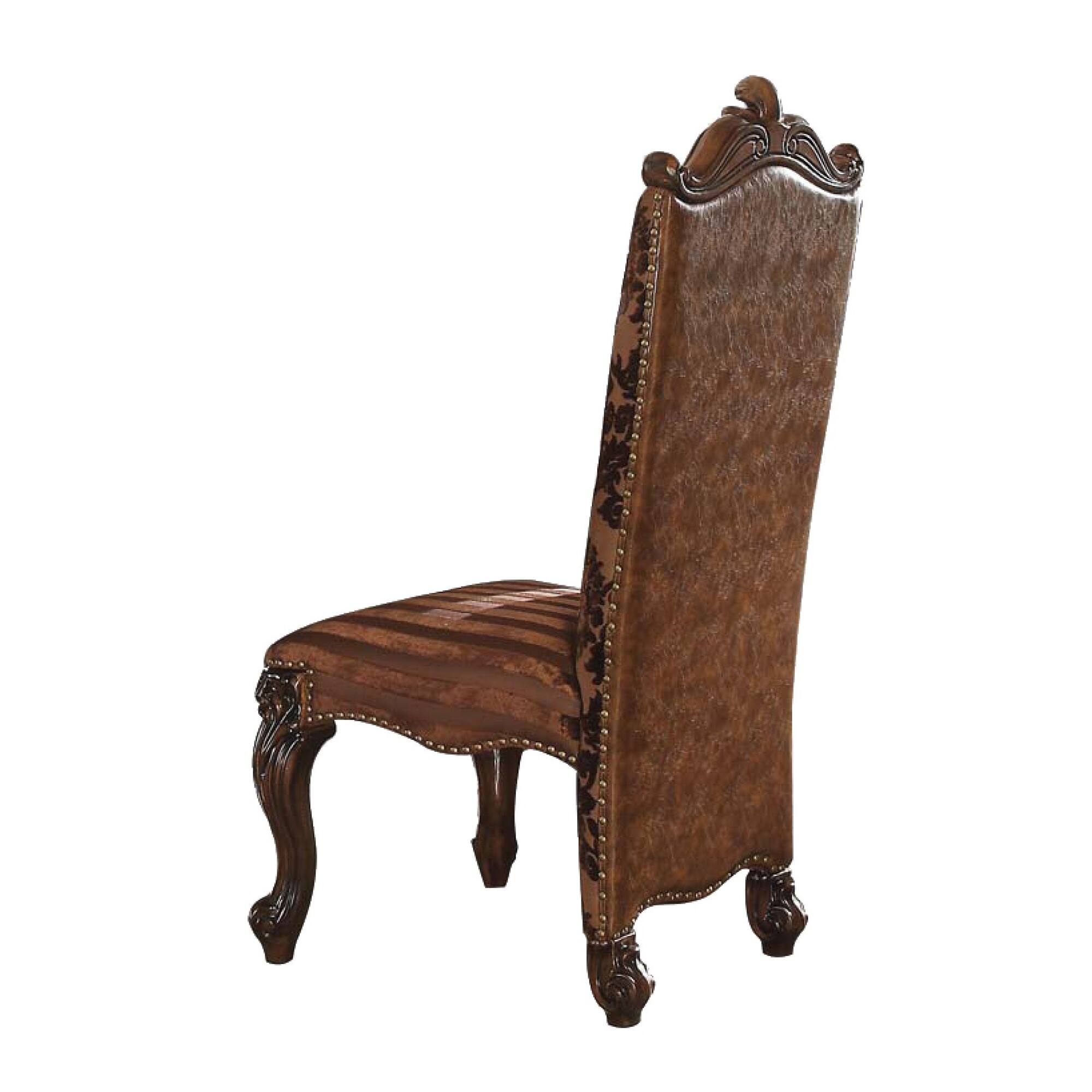 Alt View 1. Manhattan Lane - 27 Inch Wide Side Chair, Faux Leather, Set of 2 - Brown.