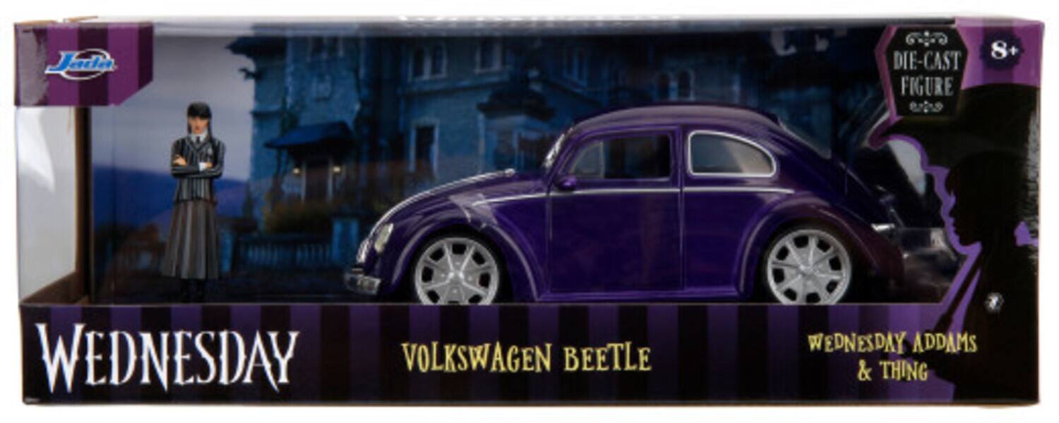 Jada Die-Cast Figure 2 8+ Wednesday Volkswagen Beetle Wednesday Addams & Thing
