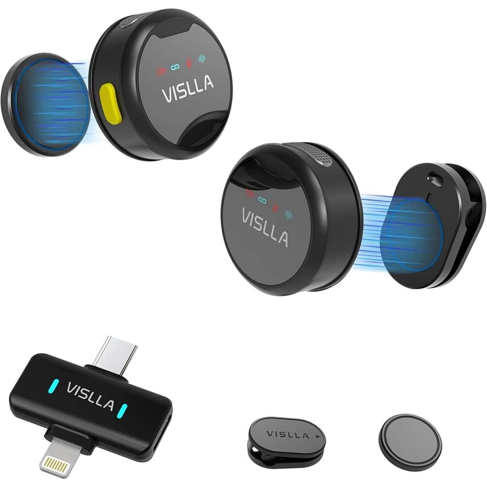 MOSZAR LLC - Wireless Lavalier Microphone – Mini Clip-On Mic with Noise Reduction & 12H Battery