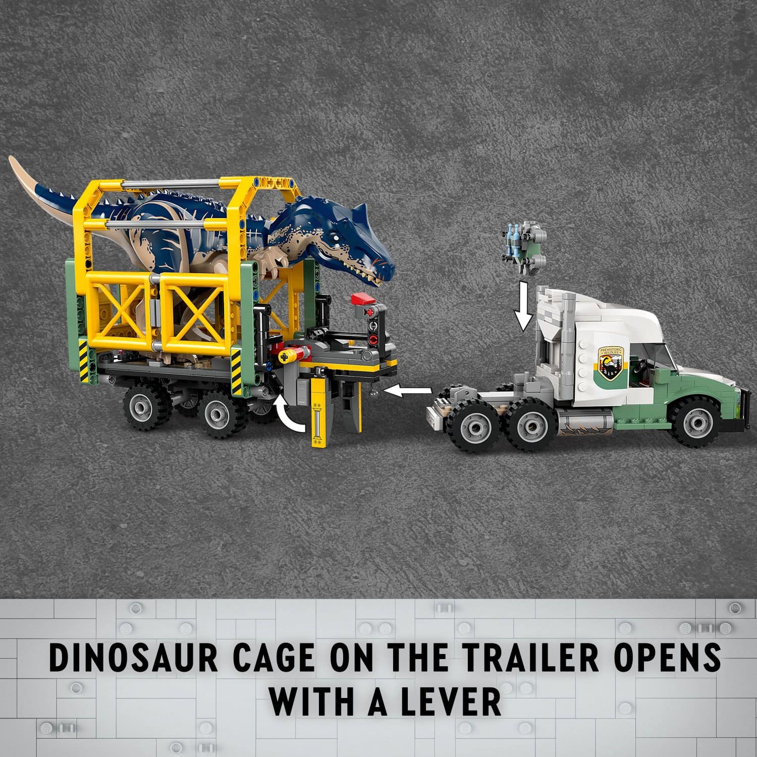 Dinosaur Cage on the Trailer Opens with a Lever