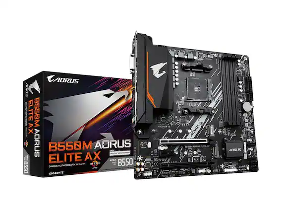 AORUS B550M ELITE AX
GAMING MOTHERBOARD
AMD Ryzen
GIGABYTE