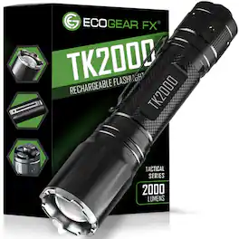 EcoGear FX - FX TK2000 USB Rechargeable LED Tactical Flashlight - Black