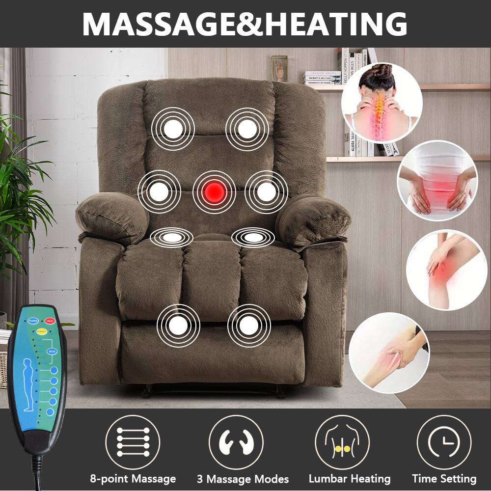 MASSAGE & HEATING: 8-point Massage, 3 Massage Modes, Lumbar Heating, Time Setting