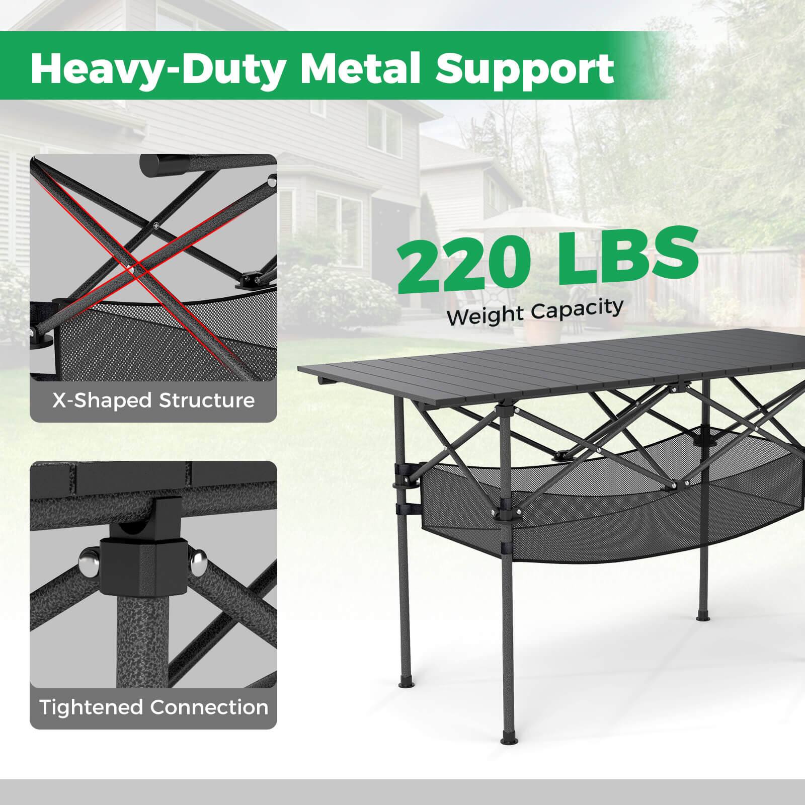Heavy-Duty Metal Support  
220 LBS Weight Capacity  
X-Shaped Structure  
Tightened Connection