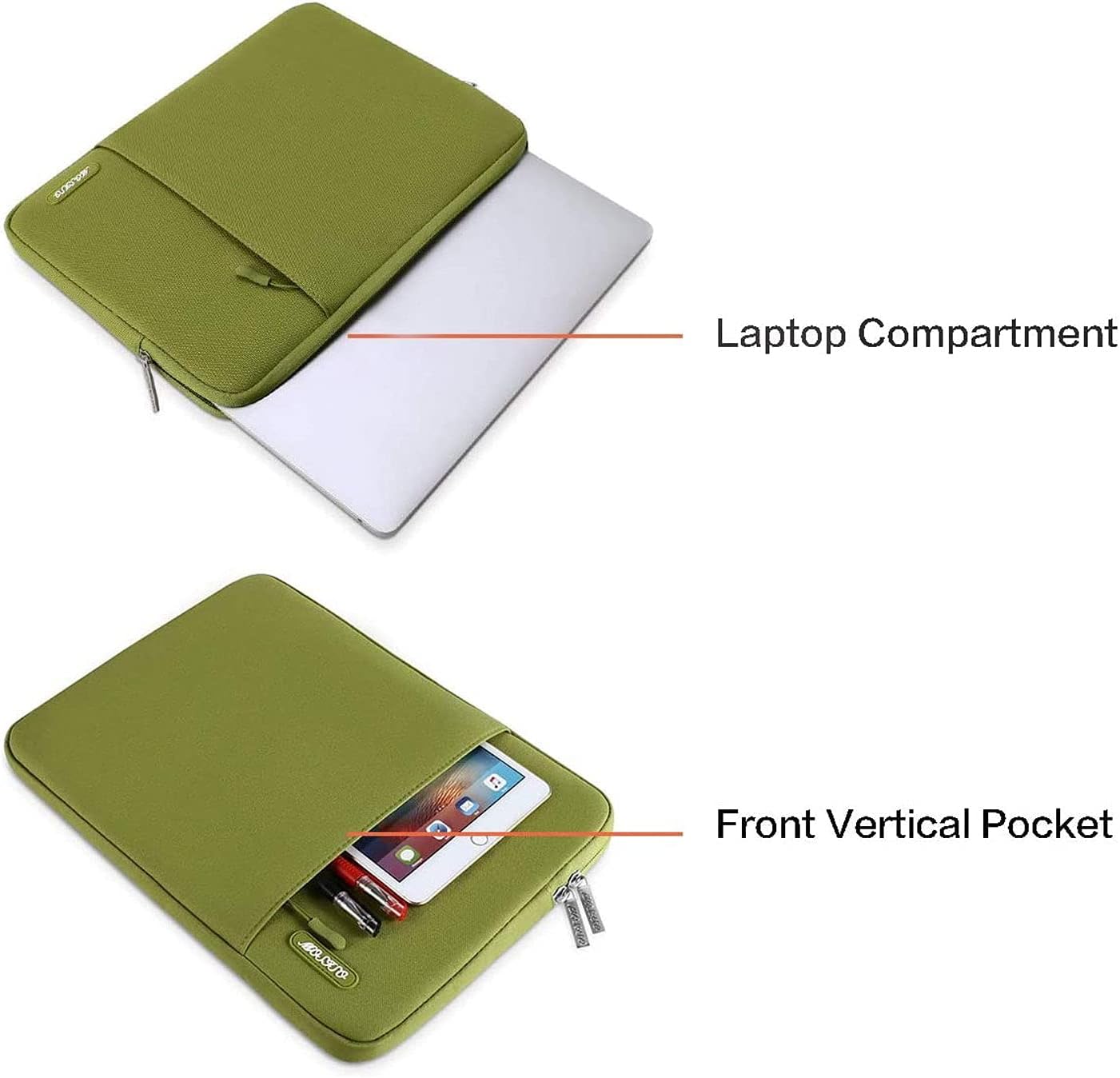Laptop Compartment  
Front Vertical Pocket