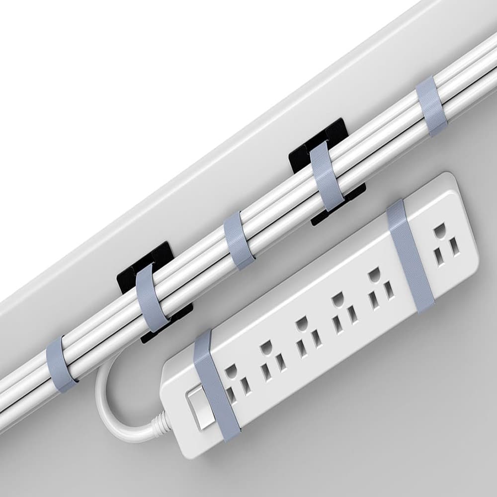 THIRSTY TURTLE - Under-Desk Cord Management Straps – Heavy-Duty, Adhesive, Reusable