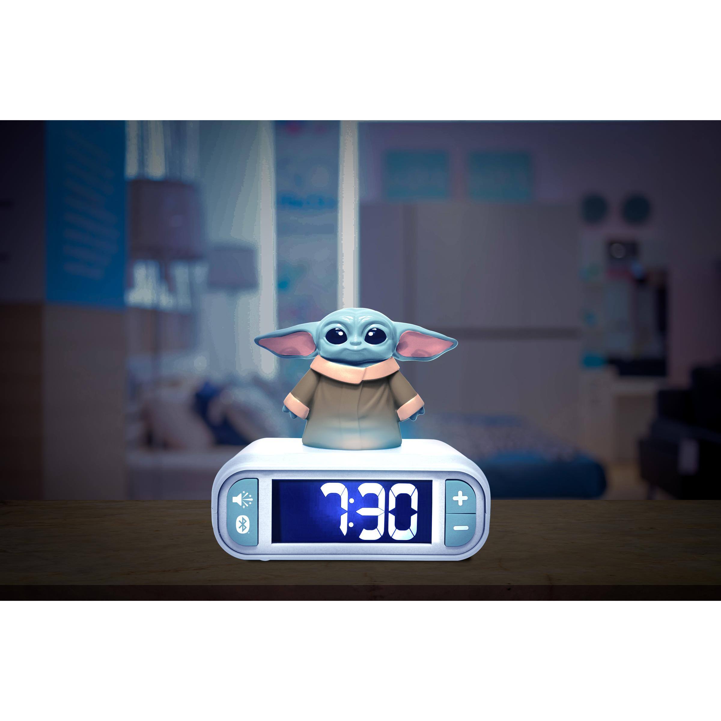 Alt View 4. Lexibook - Grogu, 3D Night Light Alarm Clock, Bluetooth Speaker, LCD Backlit Display, Sound Effects Button, Six Ringtones, Snooze - WHITE.