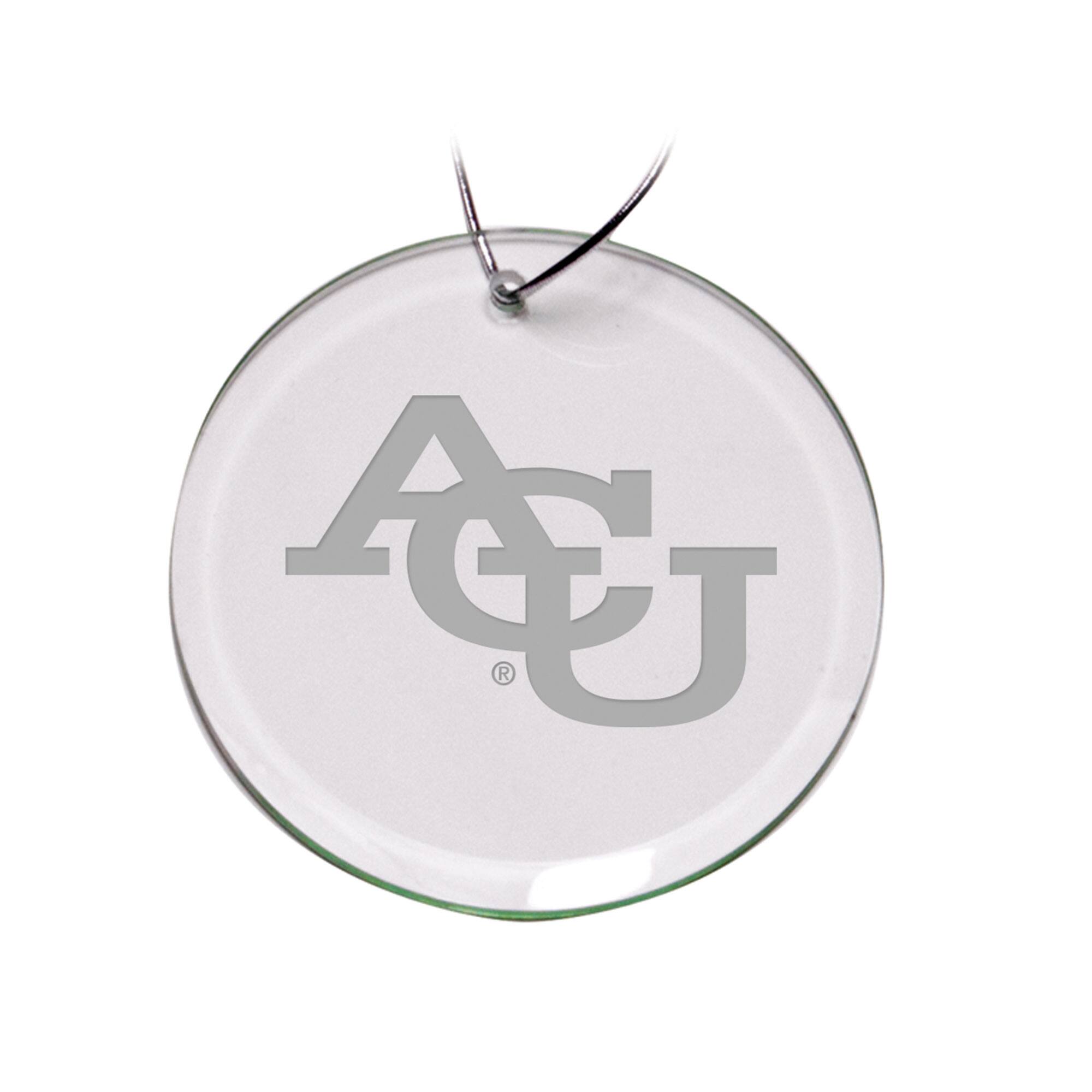 Front. Jardine - Abilene Christian University Wildcats Team Logo 3'' Round Glass Ornament - Multicolor.