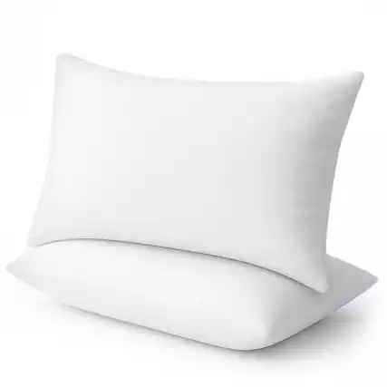 Front. Comfety - Luxury Down Alternative Bed Pillow, Cotton Sleeping Pillow for Back and Side Sleepers, King Size - White.