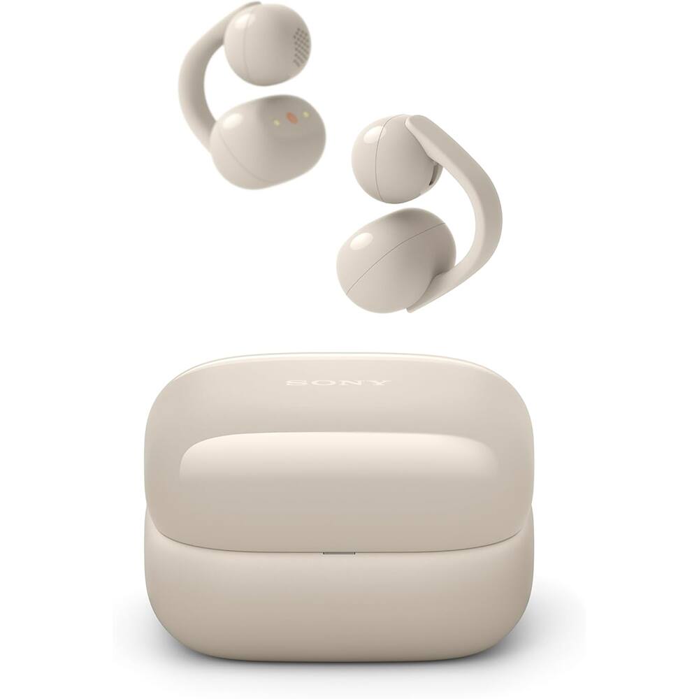 Left. Sony - LinkBuds Clip Truly Wireless Open Earbuds - WFLC900/C + 1-Year Extended Warranty & Cable Bundle.