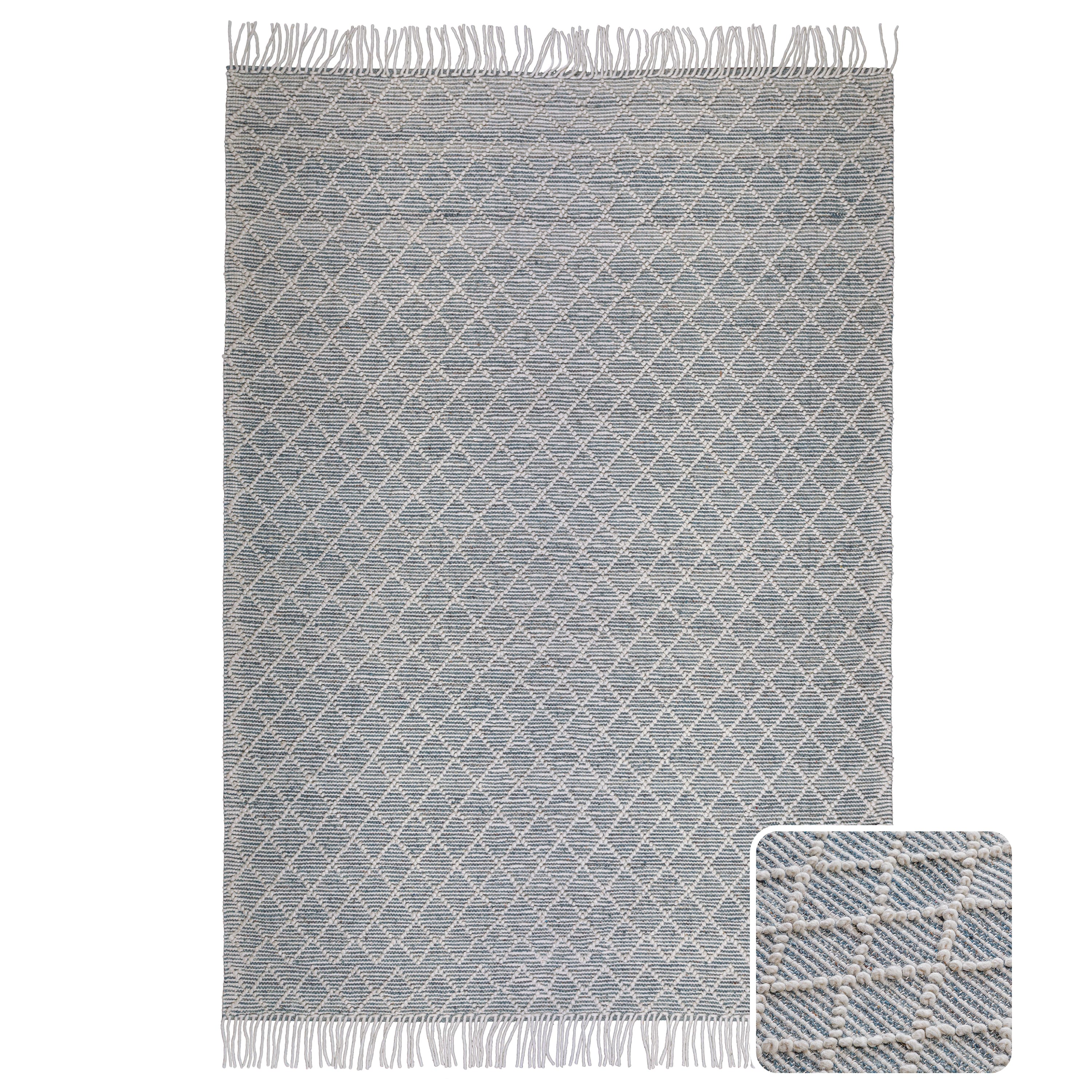 Front. Simpli Home - Ogden 6 x 9 Area Rug - Ivory,Teal.