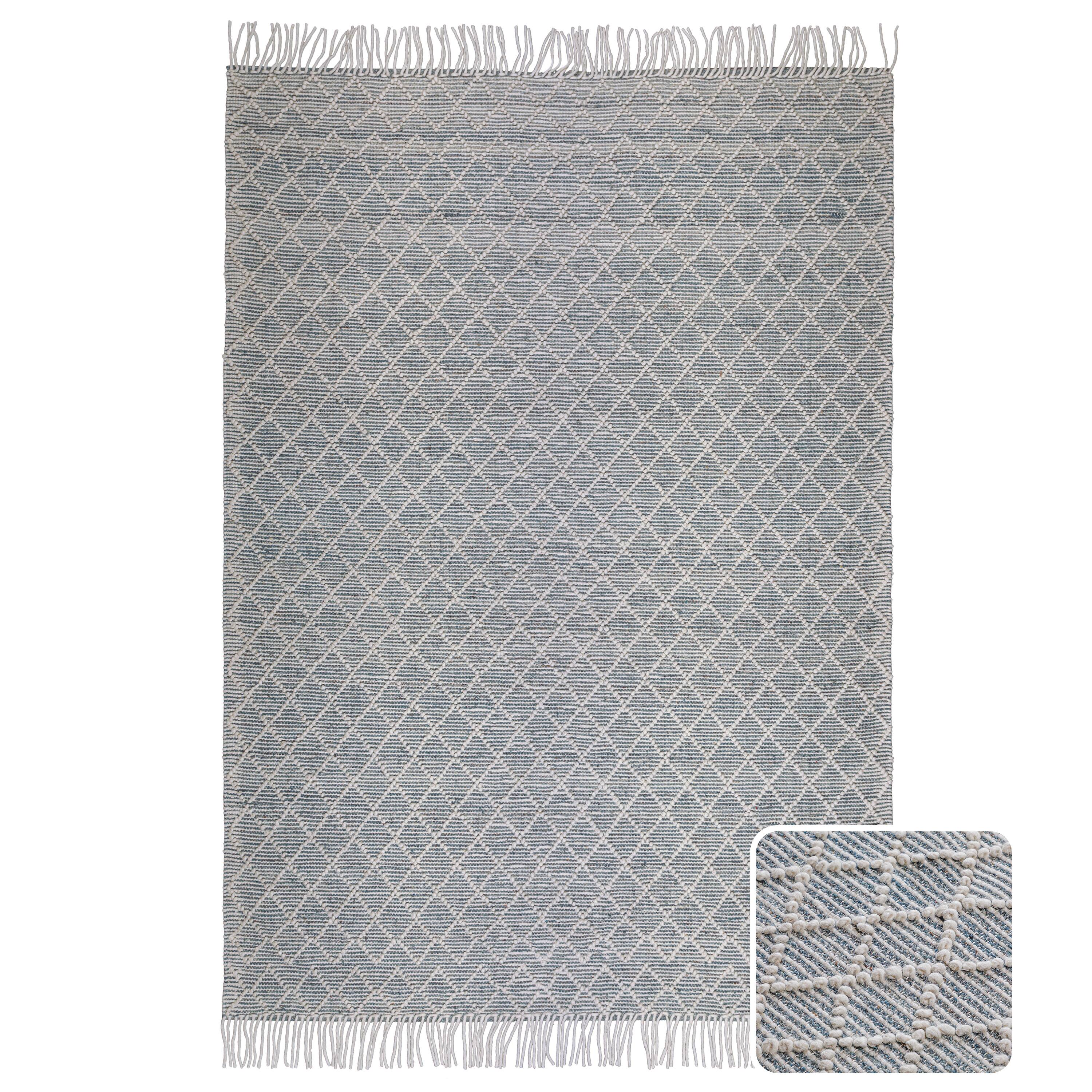 Front. Simpli Home - Ogden 6 x 9 Area Rug - Ivory,Teal.