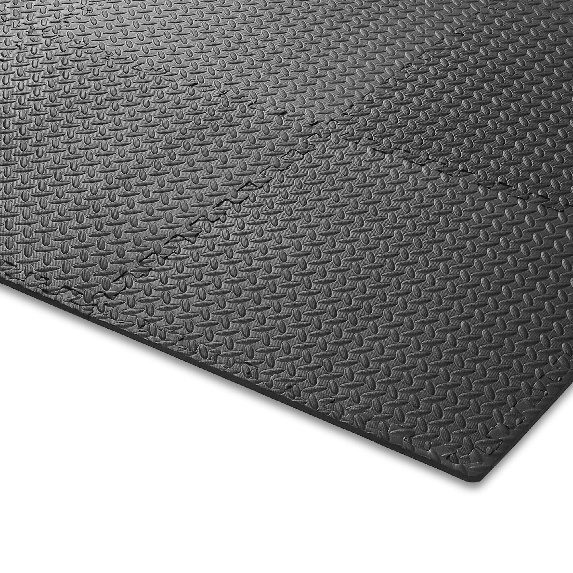 Alt View 2. Philosophy Gym - Exercise Flooring Mats - Foam Rubber Interlocking Puzzle Floor Tiles - Black.
