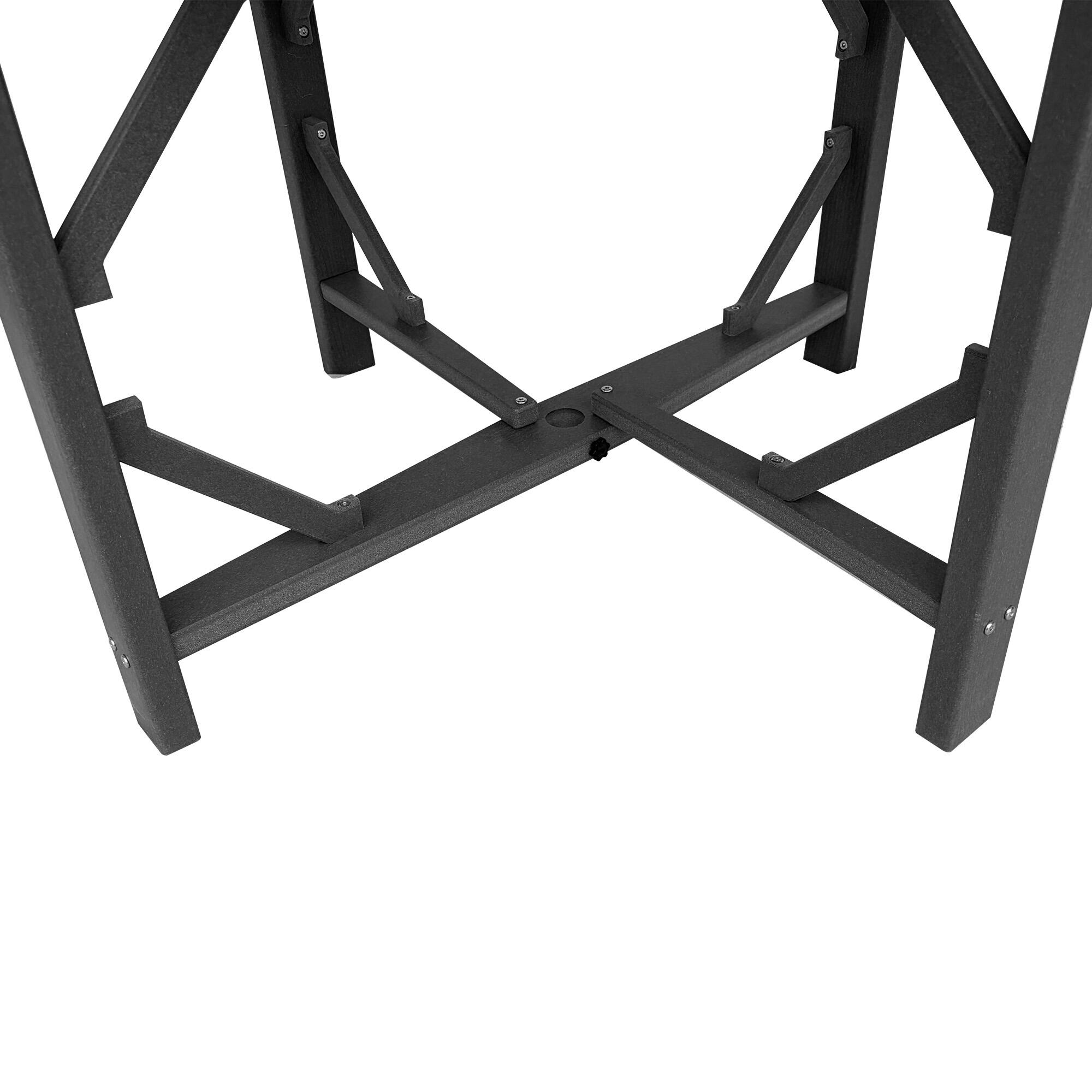 Alt View 5. Fortune Candy - 43.7" HDPE Outdoor Dining Table, Patio Round Folding Table with Umbrella Hole, All Weather-Resistant for Backyard & Deck - Gray.
