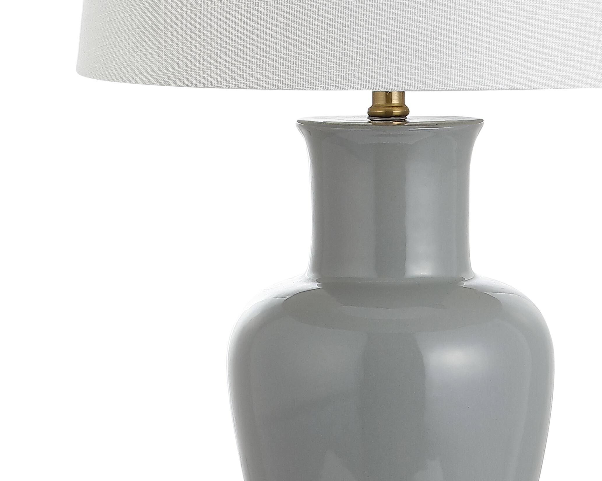 Alt View 6. Jonathan Y - Julian 29" Traditional Classic Ceramic Urn LED Table Lamp, Gray - Gray.