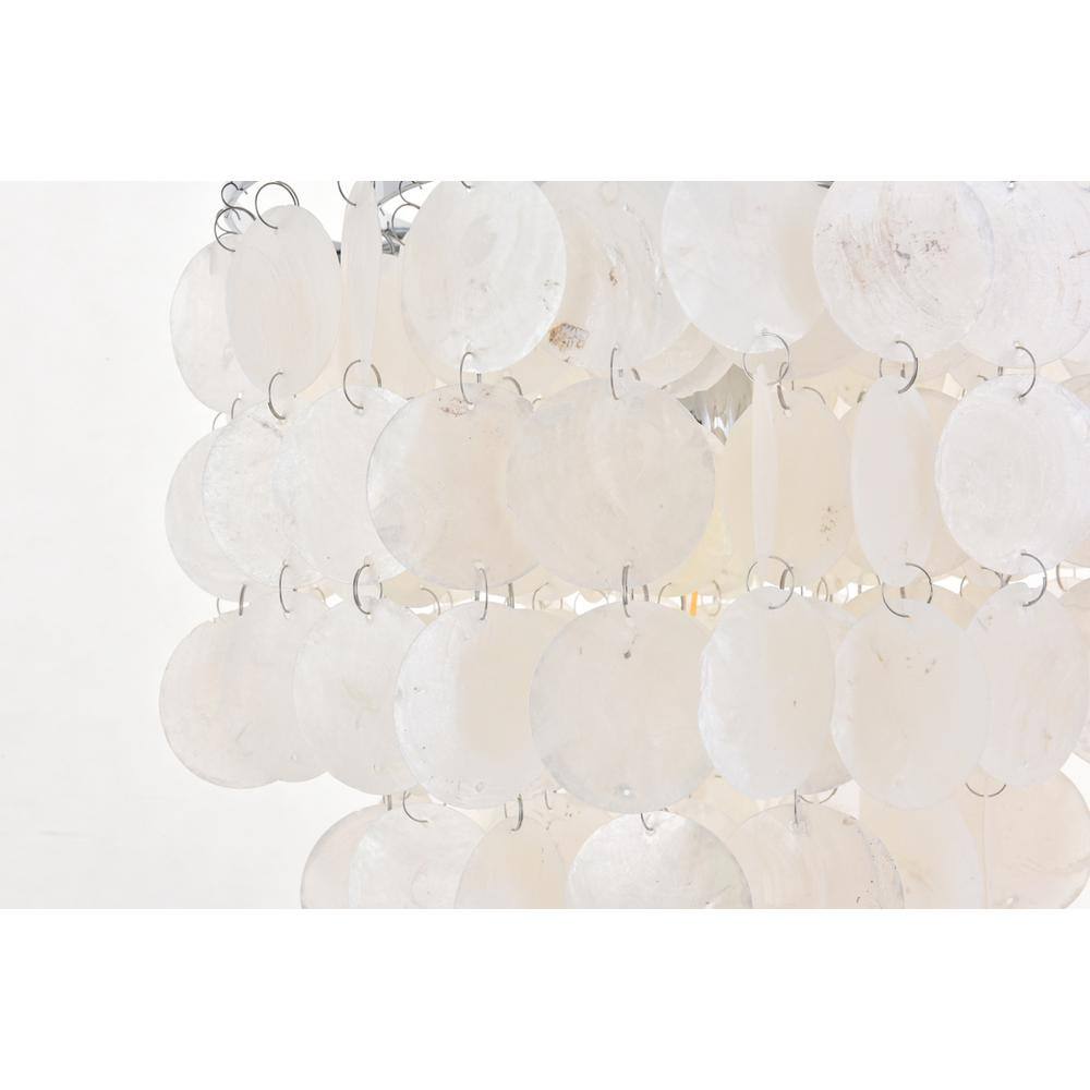 Alt View 1. Living District - Selene 1 light Chrome Pendant - Chrome And White.