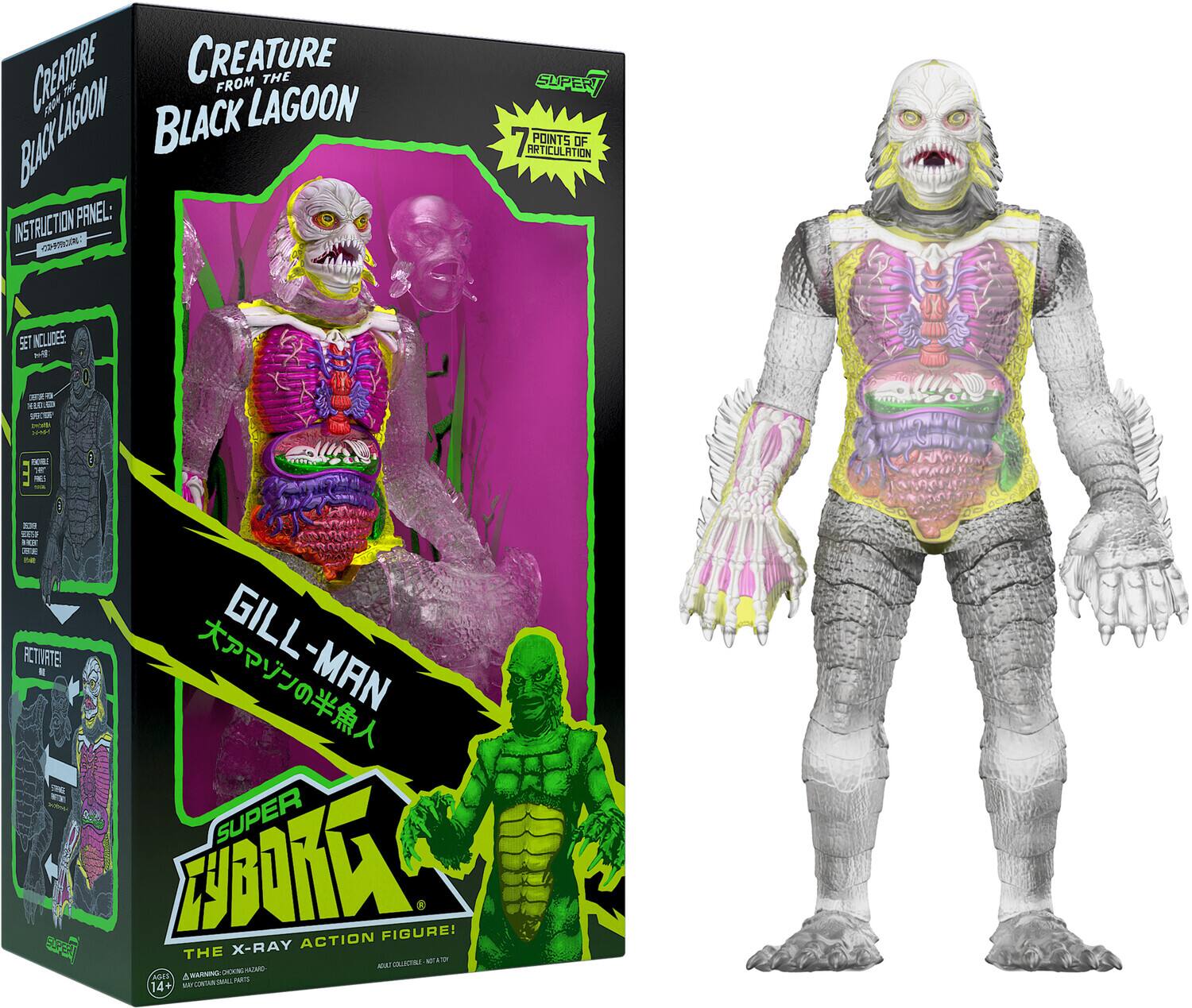 Super7 - Universal Monsters - Super Cyborg - Creature From The Black Lagoon (Clear) - Collectibles