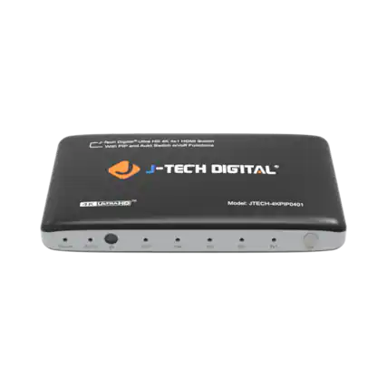 J-Tech Digital Ultra HD 4K 4x1 HDMI with PIP and Auto Switch on/off Functions J-TECH DIGITAL 4K ULTRA HD Model: JTECH-4KPIP0401 Power AUTO IR OUT IN4 IN3 IN2 IN1 SW