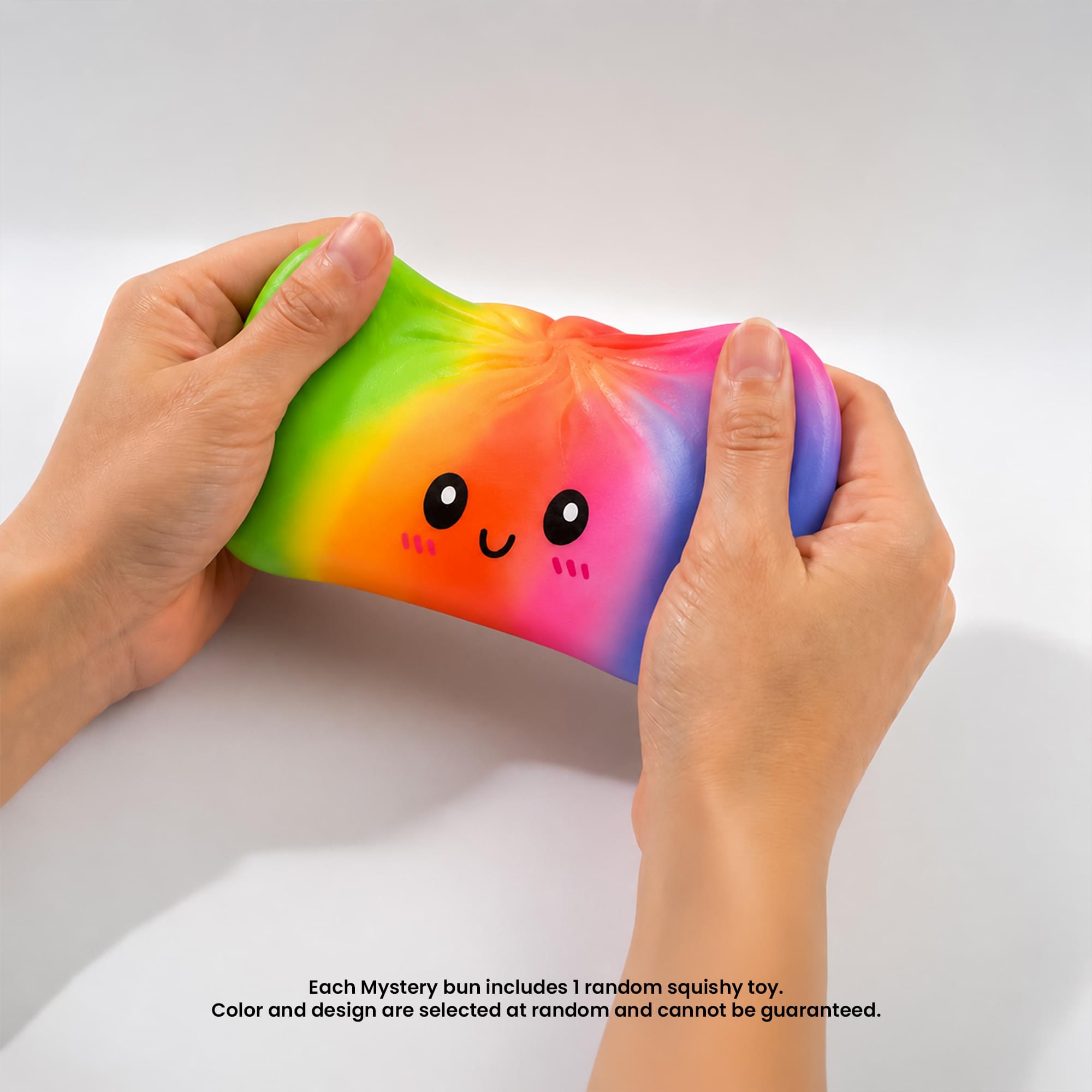 Each Mystery bun includes 1 random squishy toy. Color and design are selected at random and cannot be guaranteed.